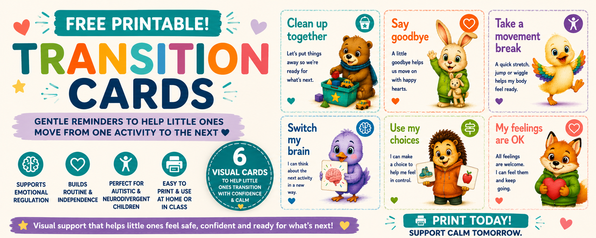 Preview of Gentle Transition Cards