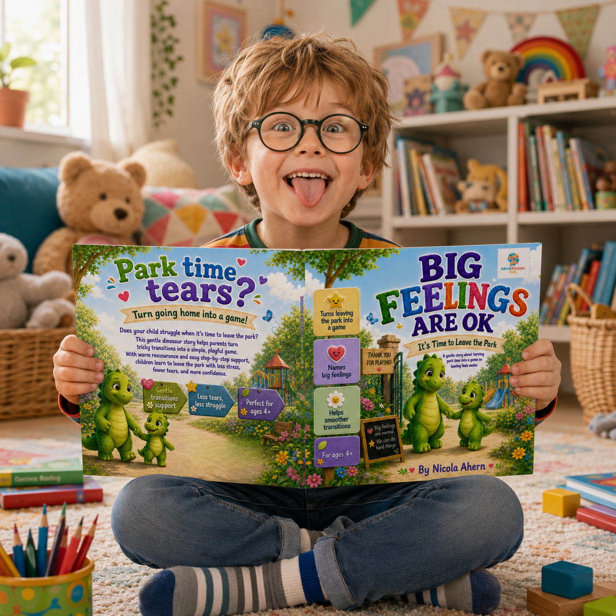 It's Time to Leave the Park picture book by Nicola Ahern - a toddler park transition game to leave without a meltdown.