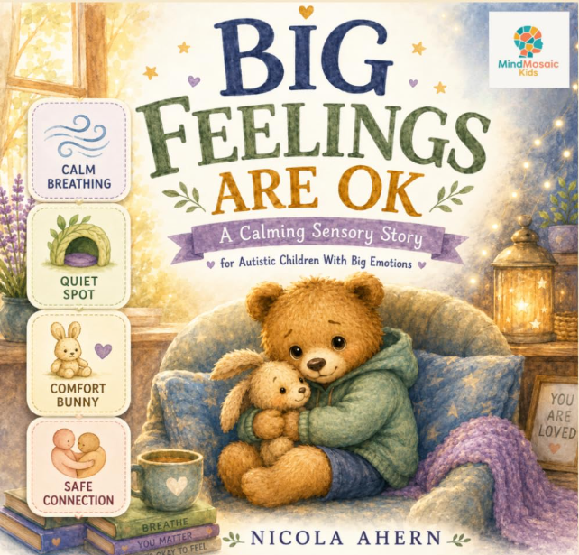 Front cover of Big Feelings Are OK: A Calming Sensory Story for Autistic Children With Big Emotions.