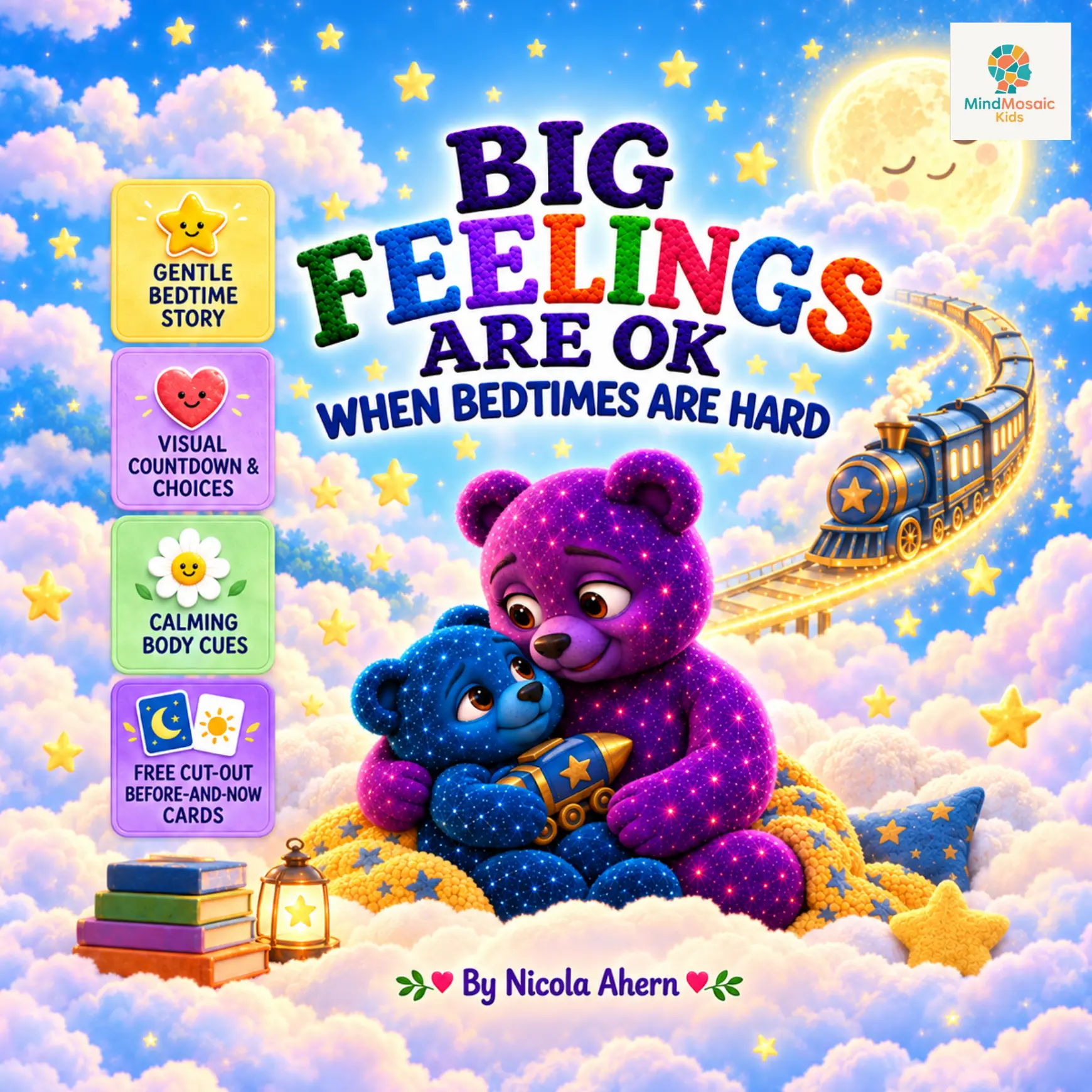 Front cover of Big Feelings Are OK: When Bedtimes Are Hard - a gentle bedtime story with a visual countdown and calming body cues.