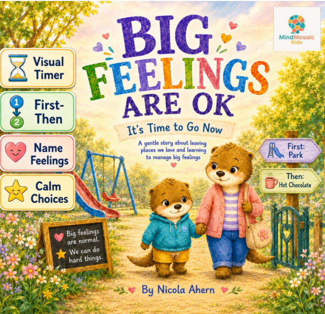 Front cover of Big Feelings Are OK: It's Time to Go Now by Nicola Ahern.